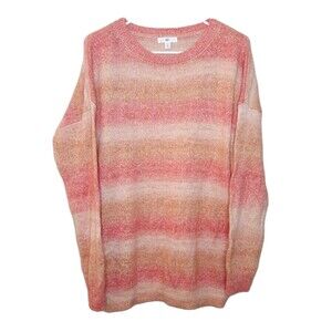 Bp Sweater Orange Women Size M Pullover Ombre Long Sleeve Ribbed Trim Oversized